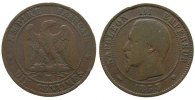 Frankreich 10 Centimes Br Napoleon III, MA (Marseille) -