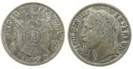 Frankreich 1 Franc Ag Napoleon III, BB (Strasbourg) -
