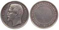 Napoleon Medaille Silber Napoleon III - Prämienmedaille, für landwirschaftliche Leistung, Büste nach links / leeres Gravurfeld, v. Alphee Dubois, -