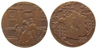 Frankreich Medaille Bronze Societe Generale - auf den 100. Jahrestag der Gründung, v. Revor, ca. 67 MM, org. Etui (Gebrauchsspuren) -