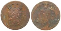 Niederlande 1/2 Cent Ku Wilhelm III -