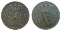 Niederlande 1 Cent Ku Wilhelm III -