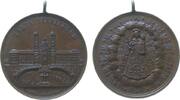 Schweiz tragbare Medaille Bronze Einsiedeln - Wallfahrtserinnerung, für den Verlag Benziger, Ansicht der Abtei mit Kirche, Kolonnaden und Brunnen / Gnaden -