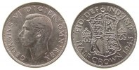 GB Großbritannien ab 1708 1/2 Crown Ag Georg VI, gereinigt -