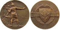 vor 1914 Medaille Bronze Deutscher Schulverein - auf das 25 jährige Bestehen, Germane unterrichtet Knaben im Speerwerfen - Nur in der eigenen Kraf -