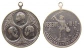 vor 1914 tragbare Medaille Weissmetall Reserve 1890 - drei Kaisern treu gedient, ca. 28,3 MM -