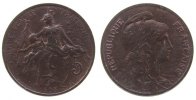 Frankreich 5 Centimes Br Dupuis, minimal fleckig -