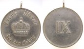 vor 1914 tragbare Medaille Kupfer-Nickel Dienstauszeichnung III. Klasse - für treue Dienste bei der Fahne (9 Jahre), ca. 30 MM -