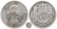 Kanada 50 Cents Ag Elisabeth II, Stempelausbruch auf der Stirn -