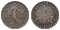 Frankreich 1 Franc Ag Semeuse -