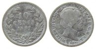 Niederlande 10 Cent Ag Wilhelm III, Schulman 664 -