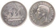 Kanada 1 Dollar Ag Neufundland, Segelschiff -