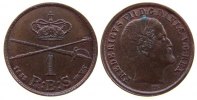 Dänemark 1 RBS Ku Frederik VII, Rigsbankskilling, Siegs 4, etwas Grünspan -