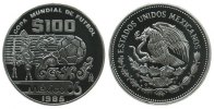 Mexiko 100 Pesos Ag Fußball WM -