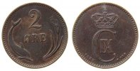 Dänemark 2 Öre Br Christian IX, VBP -