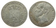 Niederlande 1 Gulden Ag Wilhelm II, Schulman 526 -