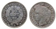 Frankreich 20 Centimes Ag Ceres, A (Paris) -