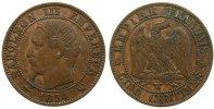 Frankreich 5 Centimes Br Napoleon III,Mzz: W -
