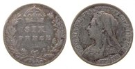GB Großbritannien ab 1708 6 Pence Ag Victoria -