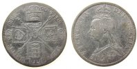 GB Großbritannien ab 1708 1 Florin Ag Victoria, Einhieb -