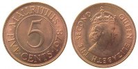 Mauritius 5 Cents Br Elisabeth II -