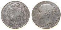 GB Großbritannien ab 1708 1 Crown Ag Victoria, cinquefoil stops, berieben -