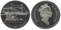 Kanada 1 Dollar Ag Frontenac, etwas angelaufen -