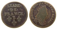 Frankreich 1 Liard Ku Louis XIV, B (Rouen) -