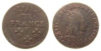 Frankreich 1 Liard Ku Louis XIV, E (Meung sur Loire) -