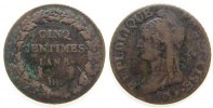 Frankreich 5 Centimes Br Directoire et Consulat, BB (Strasbourg) -