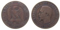 Frankreich 10 Centimes Br Napoleon III, BB (Strasbourg) -
