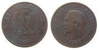 Frankreich 10 Centimes Br Napoleon III, BB (Strasbourg) -