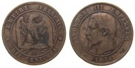 Frankreich 10 Centimes Br Napoleon III, A (Paris) -