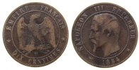 Frankreich 10 Centimes Br Napoleon III, BB (Strasbourg) -