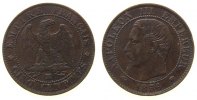 Frankreich 5 Centimes Br Napoleon III, MA (Marseille), kleine Randfehler -