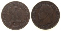 Frankreich 5 Centimes Br Napoleon III, K (Bordeaux), feine Kratzer -