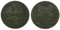 Polen 10 Groszy Ag Nikolaus I von Rußland, MW -