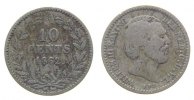 Niederlande 10 Cents Ag Wilhelm III, Schulman 646 -