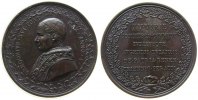 Vatikan Medaille Bronze Gregor XVI (1831-46) - auf die Gründung der handelskammer in Rom, Brustbild im Kranz nach links / Mehrzeiler, v. Guisepe -