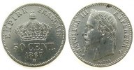 Frankreich 50 Centimes Ag Napoleon III,Mzz: BB (Strasbourg), zaponiert -