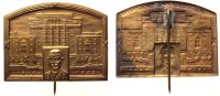 Wien Abzeichen Messing Wien - Gemeindebau Reumann Hof, ca. 43 x 33,5 MM, intakte Nadel -