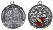 Städte tragbare Medaille Aluminium Bensheim - Wiedersehensfeier ehem. Schüler des Gymnasiums, Signatur: J.u.T., ca. 33,5 MM, Wappenfarbe etwas abgeblätte -