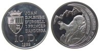 Andorra 10 Deniers Ag Pyrenäengemse, minimal fleckig