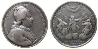 Vatikan Medaille Silber Benedikt XIV (1740-58) - auf die Kanonisierungen von 1746, Brustbild nach rechts / die 5 Neu-Heilige auf Wolken, v. O. Ha -