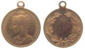 Niederlande tragbare Medaille Bronze vergoldet Wilhelina - Königin der Niederlande - Netherlands, ca. 22,5 MM -