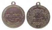 vor 1914 tragbare Medaille Bronze Wittelsbach - 700jähriges Jubiläum, Schloss / Wappen, ca. 24,5 MM -