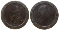 GB Großbritannien ab 1708 2 Pence Ku Georg III, kleine (!!) Randstöße, Cartwheel -