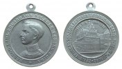 vor 1914 tragbare Medaille Aluminium Carl Eduard Herzog von Sachsen-Coburg und Gotha - 300 Jahre Gymnasium Casimirianum, Büste nach links / Gebäude, ca. 33 -