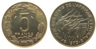 Zentral Afrik. Staaten 5 Francs AlBr Elenantilopen, Essai, 1550 Ex. -