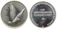 Tiere Medaille Silber Verband Deutscher Brieftaubenliebhaber e.V., Essen, für hervorragende Flugleistungen, ca. 22,5 MM, ca. 5,23 Gramm -